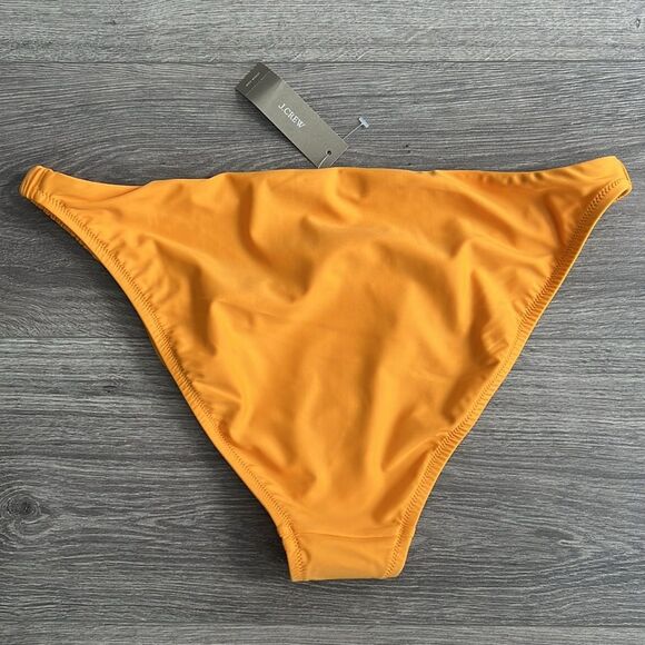 J.CREW Full Coverage Bikini Bottom XL Orange Scrunchie Strap Swimwear NWT - Picture 4 of 6